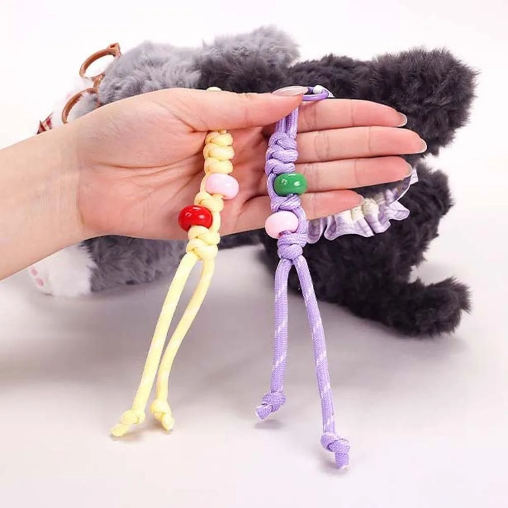 Soft Plush Plush Cat Keychain Big Ears Fluffy Texture Sleeping Cat Charm Calico Pattern Stuffed Curly Fleece Accessory Car Keys