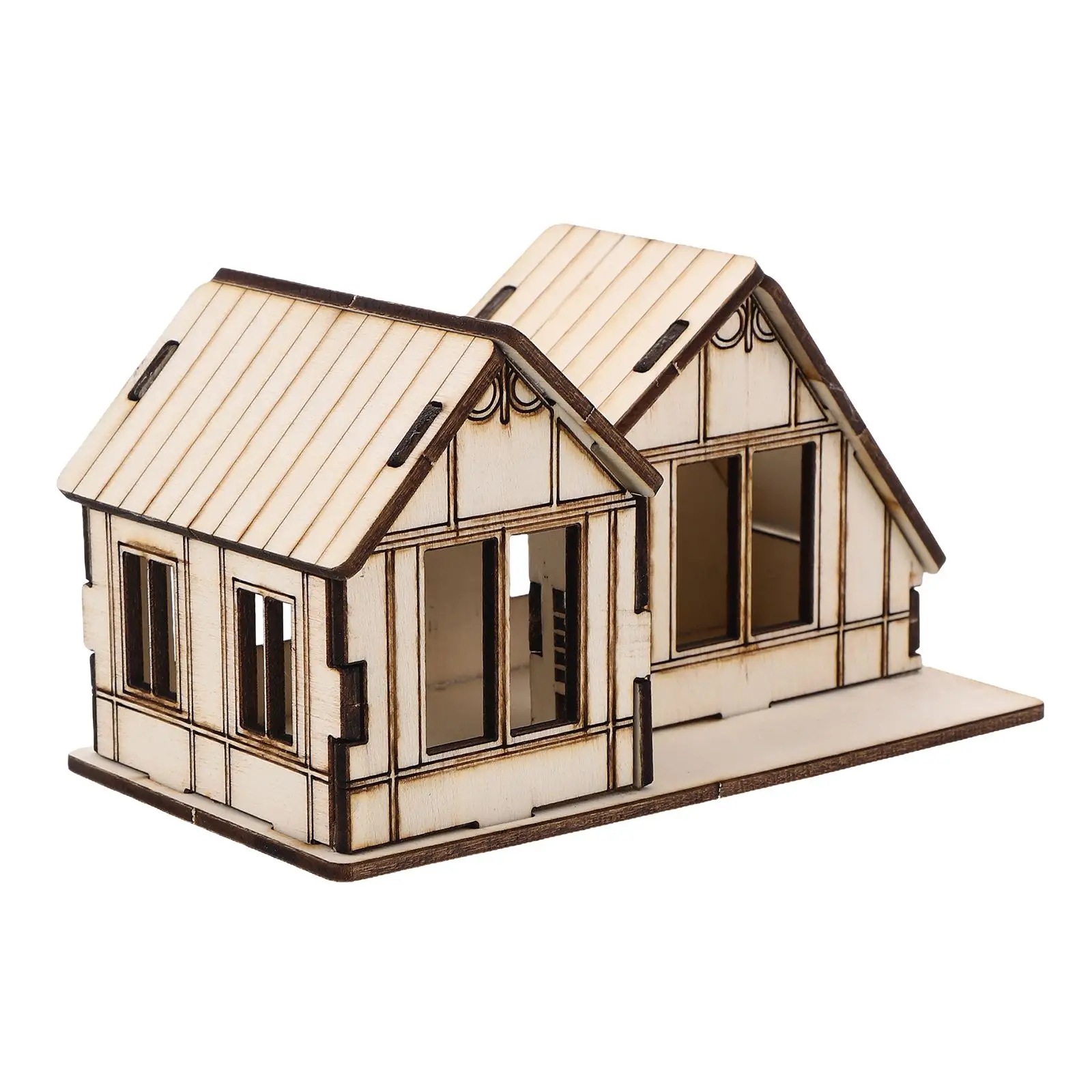 Casa da costruzione con tavolo in sabbia Case in miniatura per artigianato Giocattolo Casette piccole Modello piccolo in legno