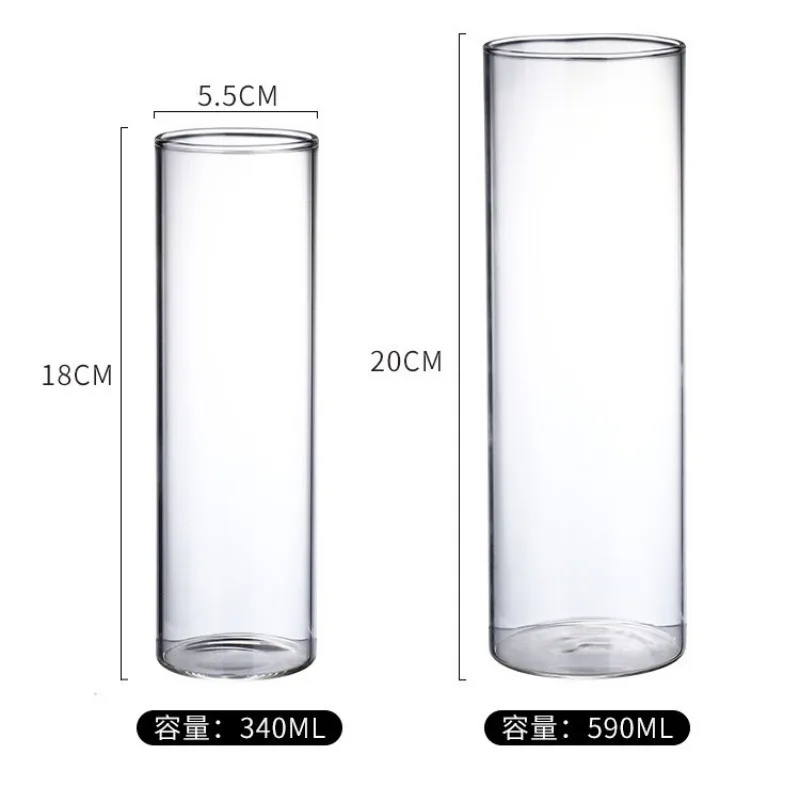 1pc 340ml 590ml Straight Glass Water Cup Cocktail Glass Long Island Ice Teacup Japanese Thin Straight Length Drink Corin Glass