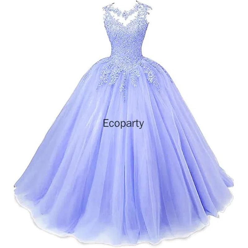 Drop schip pure hals baljurk quinceanera jurken vestidos de 15 anos vintage kant formele prinses verjaardagsfeestje aangepast