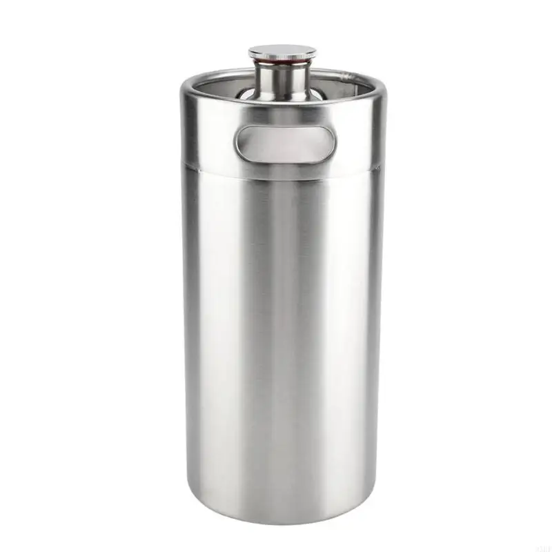 Functional Stainless Steel 4L Kegs Stainless Steel Miniature Kegs for Craft Beer Enthusiasts and Home Brewing