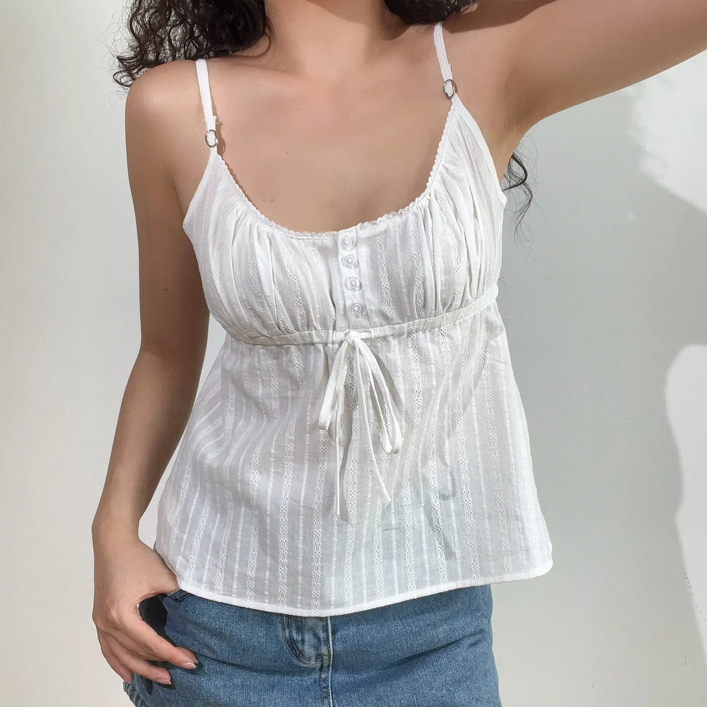 Women's White Tank Top Off Shoulder Camisole Top Vintage Y2K Gyaru Elegant Top Cami Top Sleeveless Cropped Top for Women Summer