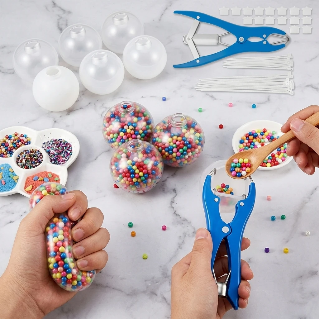 Kit de 10/15/20 Piezas para Hacer Bolas Antiestrés, Material para Hacer Bolas Antiestrés Hechas a Mano, Bolas Antiestrés Vacías para Apretar
