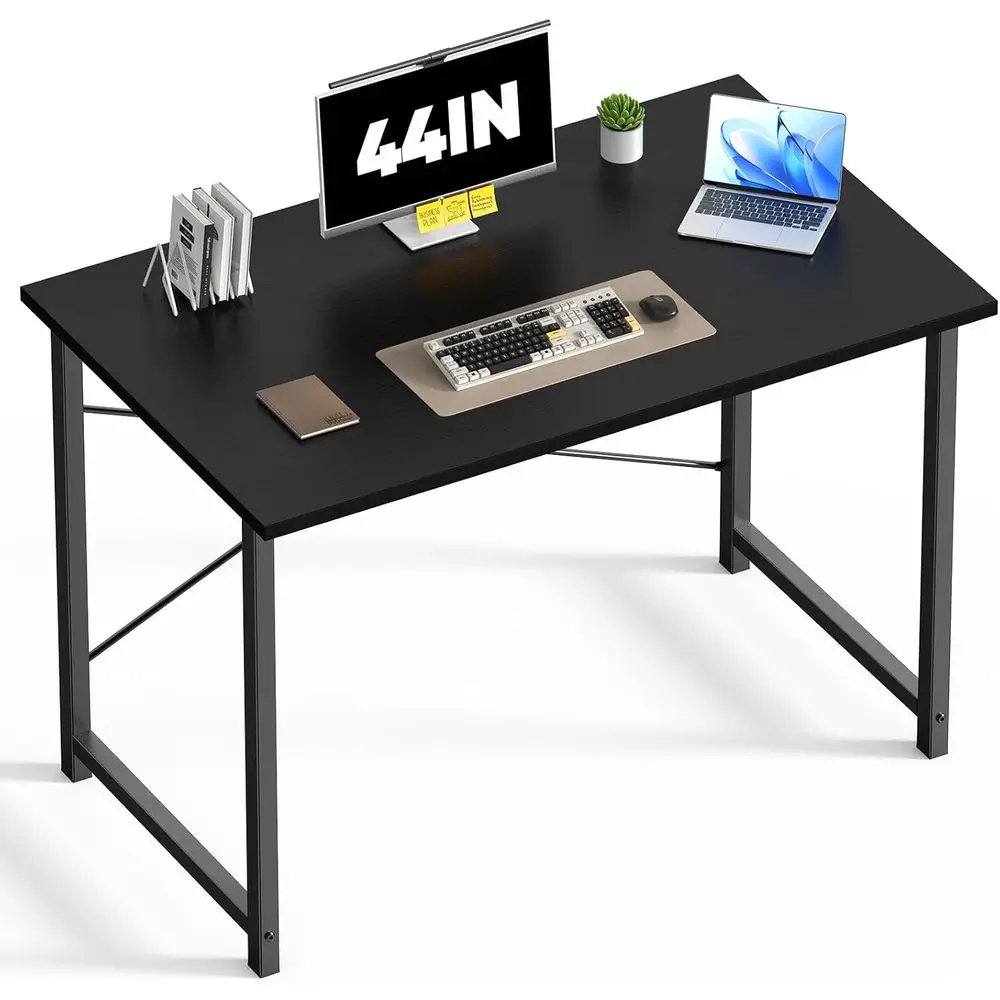 

44 Computer Desk, Home Office Study Work Table, Simple Style, Bedroom Writing Desk, X-Shaped Reinforcement, Black