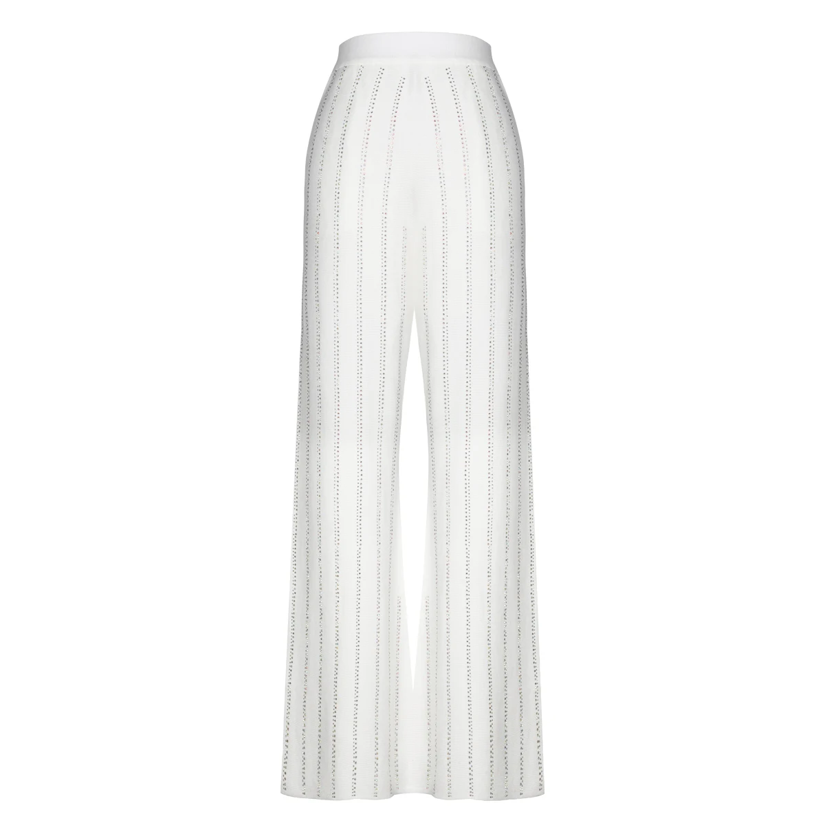 

Spring And Autumn New Fashion Heavy Industry Hot Diamond Striped Suit Collar Long Sleeve Knitted Cardigan Top+Pants Set