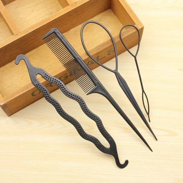 4Pcs Hair Braiding Tools for Girls, Magic Styling Accessories