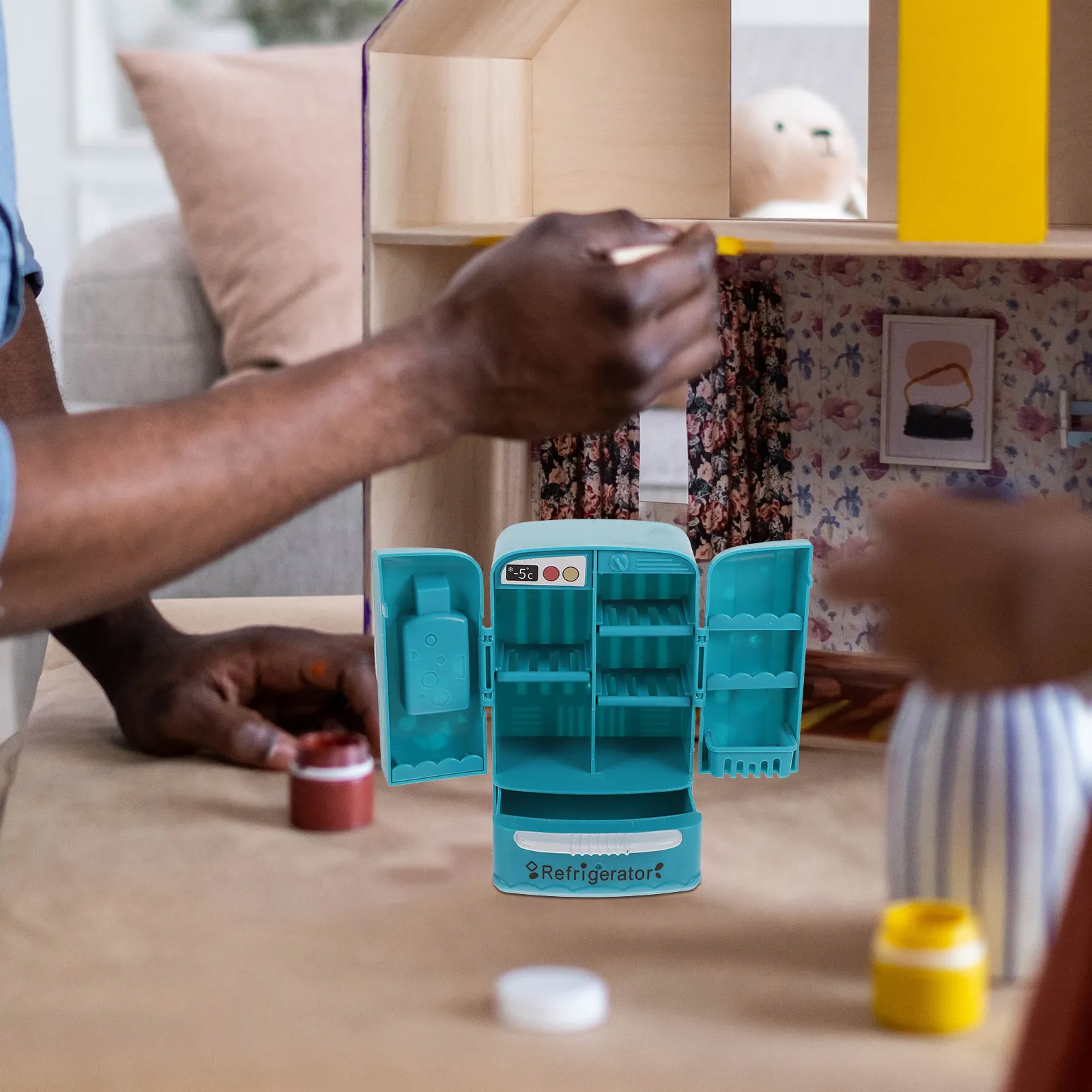 

Миниатюрный холодильник-украшение из АБС-пластика, декор для микроландшафта, реквизит для миниатюрного дома, мебель для DIY