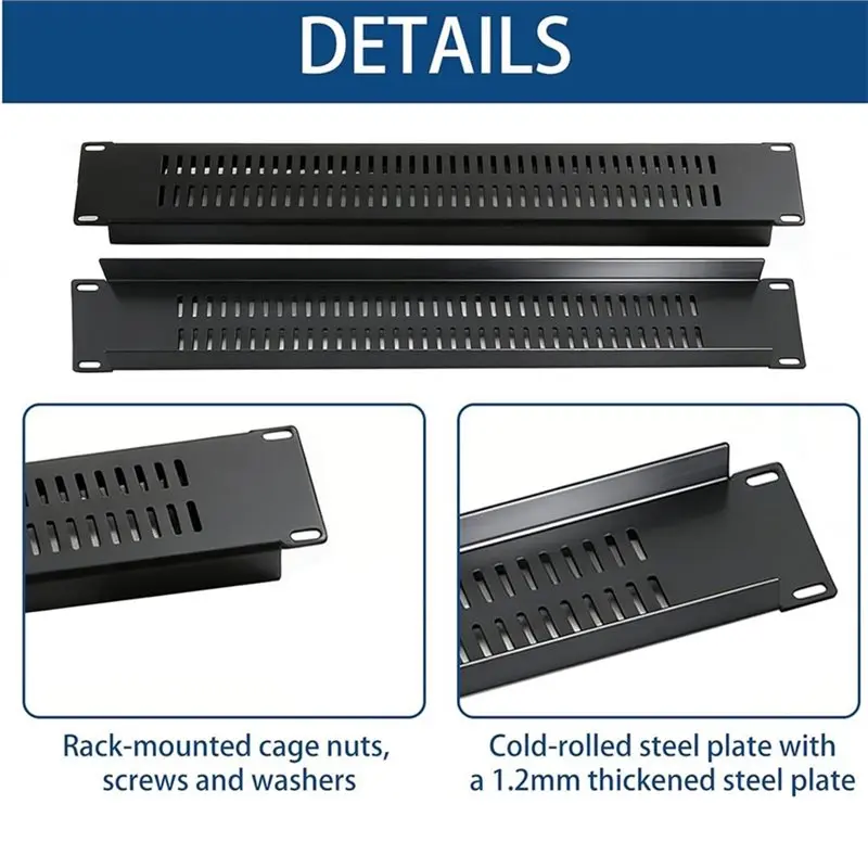 New Arrivals-Blank Panel 2U With Venting- 5 Pack For 19In Rack Mount Spacers For Server Enclosures Or Network Cabinets