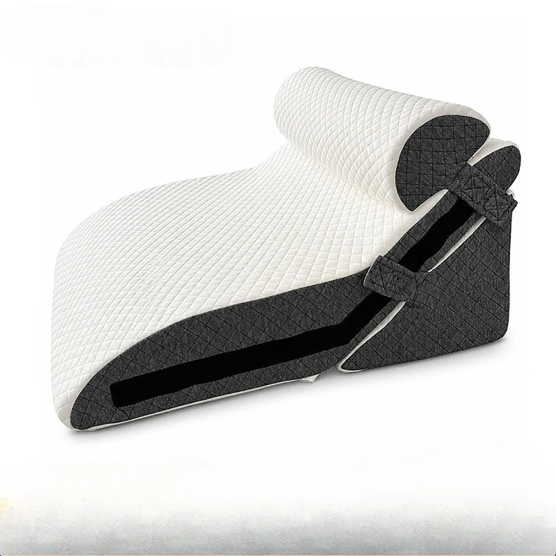 Multifunctional Memory Foam Wedge Pillow 3Pcs Set Back Support Leg Rest Cushion Compressed