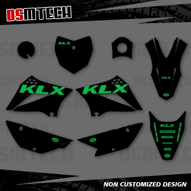 

DS для KAWASAKI KLX 110 KLX110 2010 2011 2012 2013 2014 2015 2016 2017 2018-2020 полная графика наклейки фон 001