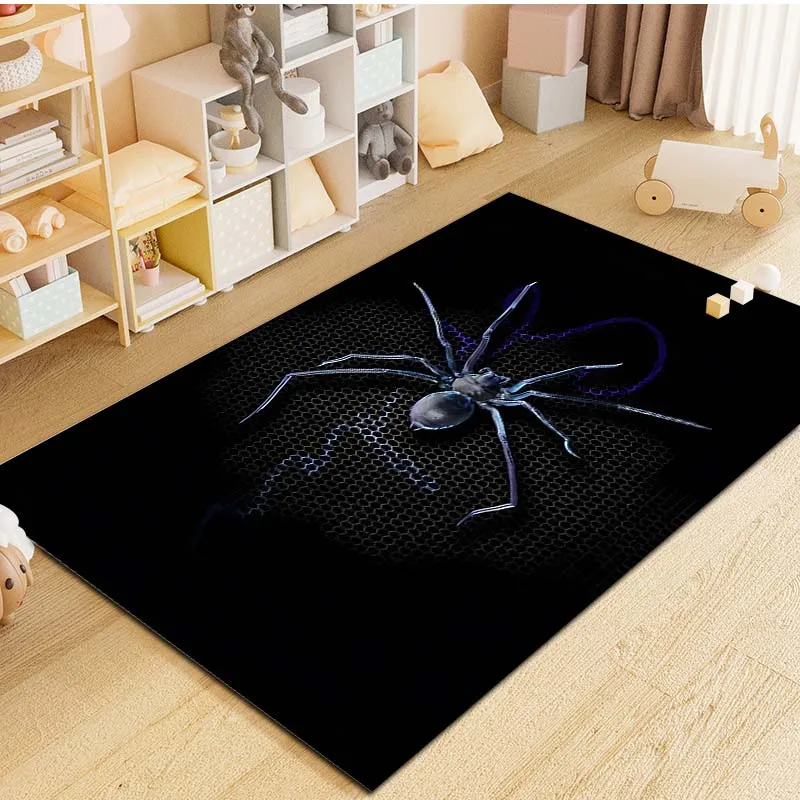 15 Sizes Pider Black Widow Pattern Carpet for Living Room, Bedroom, Kitchen, Bathroom, Foot Mat, Cloakroom Mats,Hotel Carpet Rug