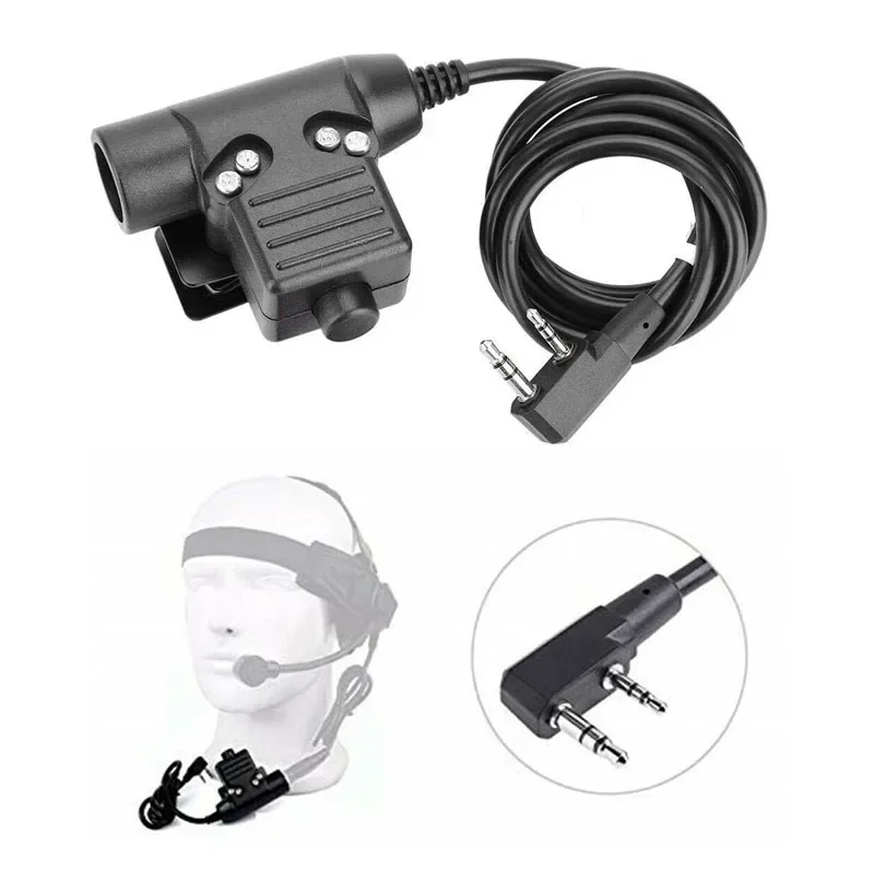 Tactical U94 PTT Cable Plug Headset Adapter for Kenwood TK-3100 Baofeng UV-5R 5RE Plus UV-82 888S H777 Walkie Talkie Ham Radio