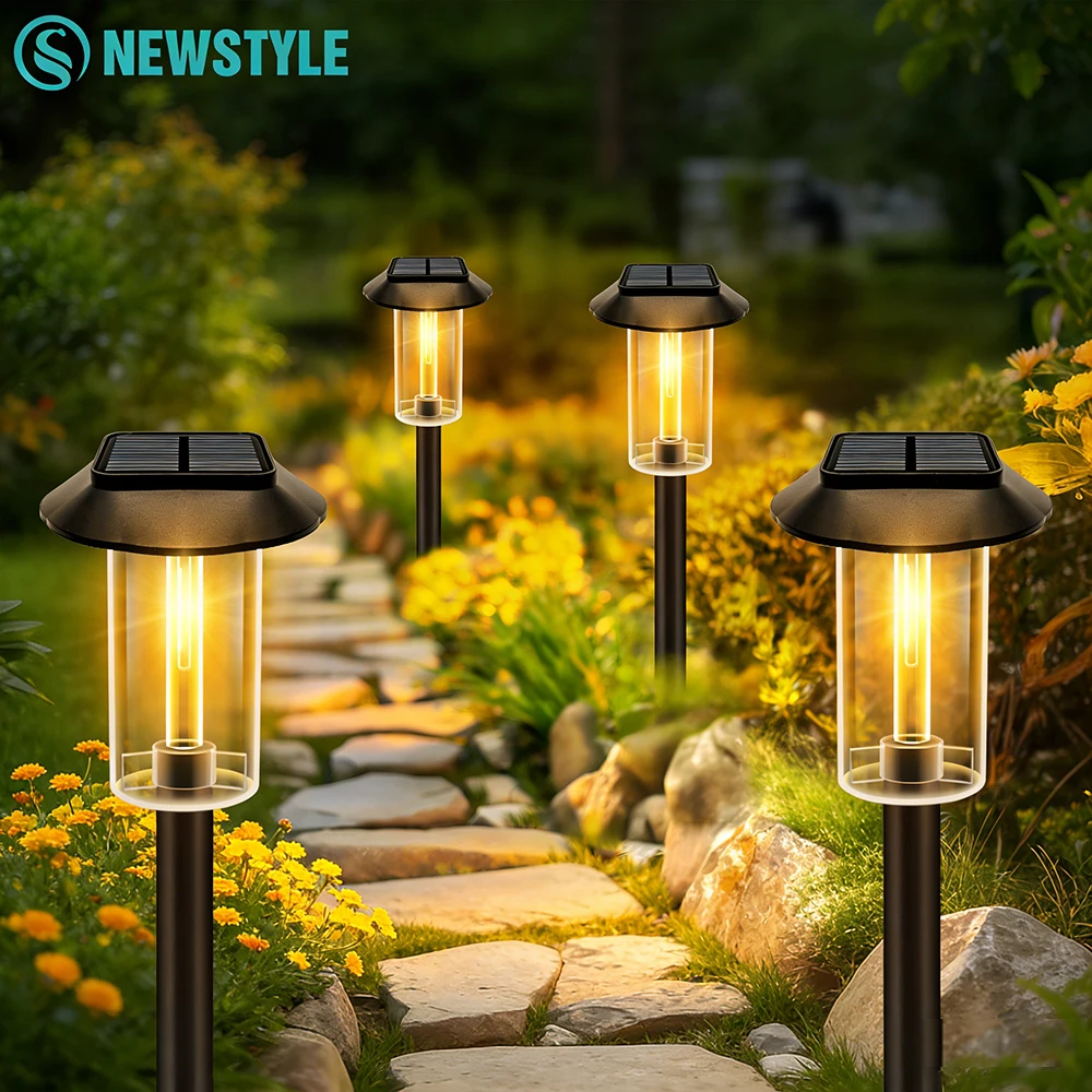 

Солнечные садовые светильники для дорожек, 1/4 шт., на солнечной энергии, водонепроницаемые, для декоративного ландшафтного освещения двора, газона, пешеходных дорожек, подъездных путей