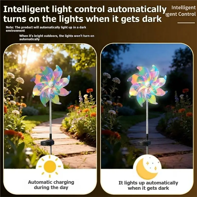 [NEWA64Z!】 Solar Windmill Lights- Outdoor 30 Inch Waterproof Garden Lighting Suitable For Yard, Patio, Lawn, Garden, Party