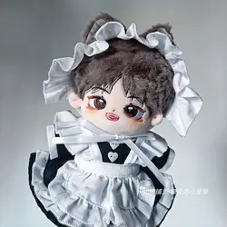 Kpop Star Plush 20cm Doll Black Maid Skirt Clothing Clothes Outfits Dress Up Children's Toys For Girl Anime Toys Figure Gifts