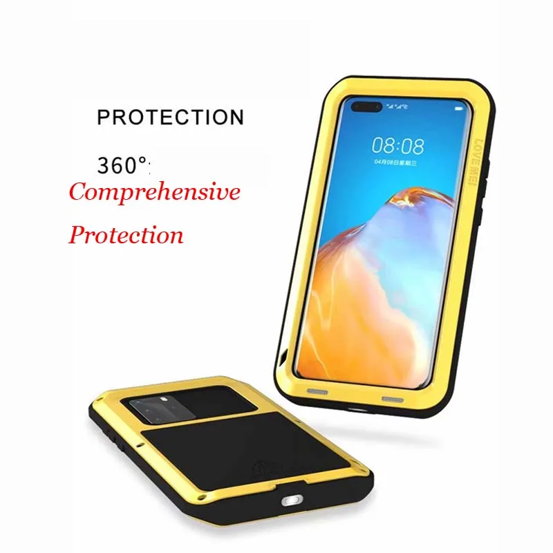 Powerful Case Shockproof Metal Aluminum Armor Shock Case Cover For Huawei P60 P50 P40 P30 Pro Case 360 Full Body Protective Case