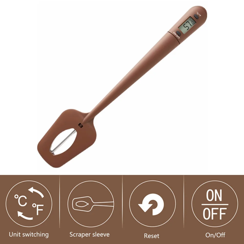 Digital Spatula Thermometer Food Grade Silicone Cooking Chocolate & Candy Baking Stirring Temperature Meter Kitchenn Accessories