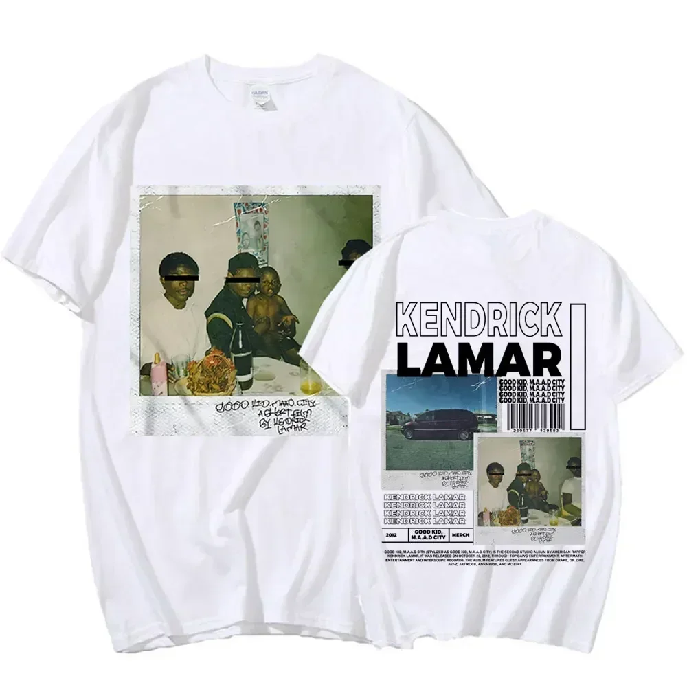 Summer Rapper Kendrick Lamar Good Kid Print Men T-shirt Hip Hop High Quality Short Sleeve Oversize Tops Harajuku High Quality