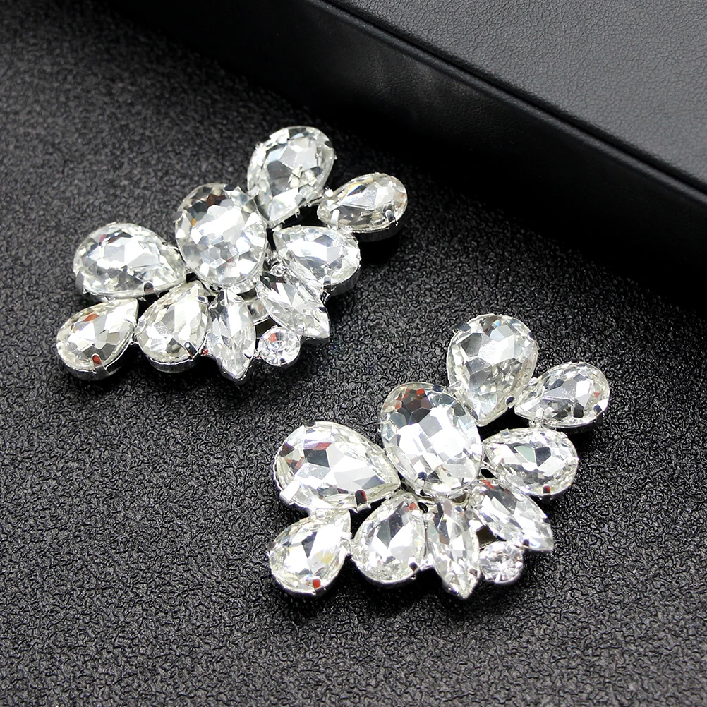 

1 Pair Classic Crystal Shoe Clips Detachable Rhinestone Buckles Shiny Decorative Accessories For Women Wedding Party Bride Flat