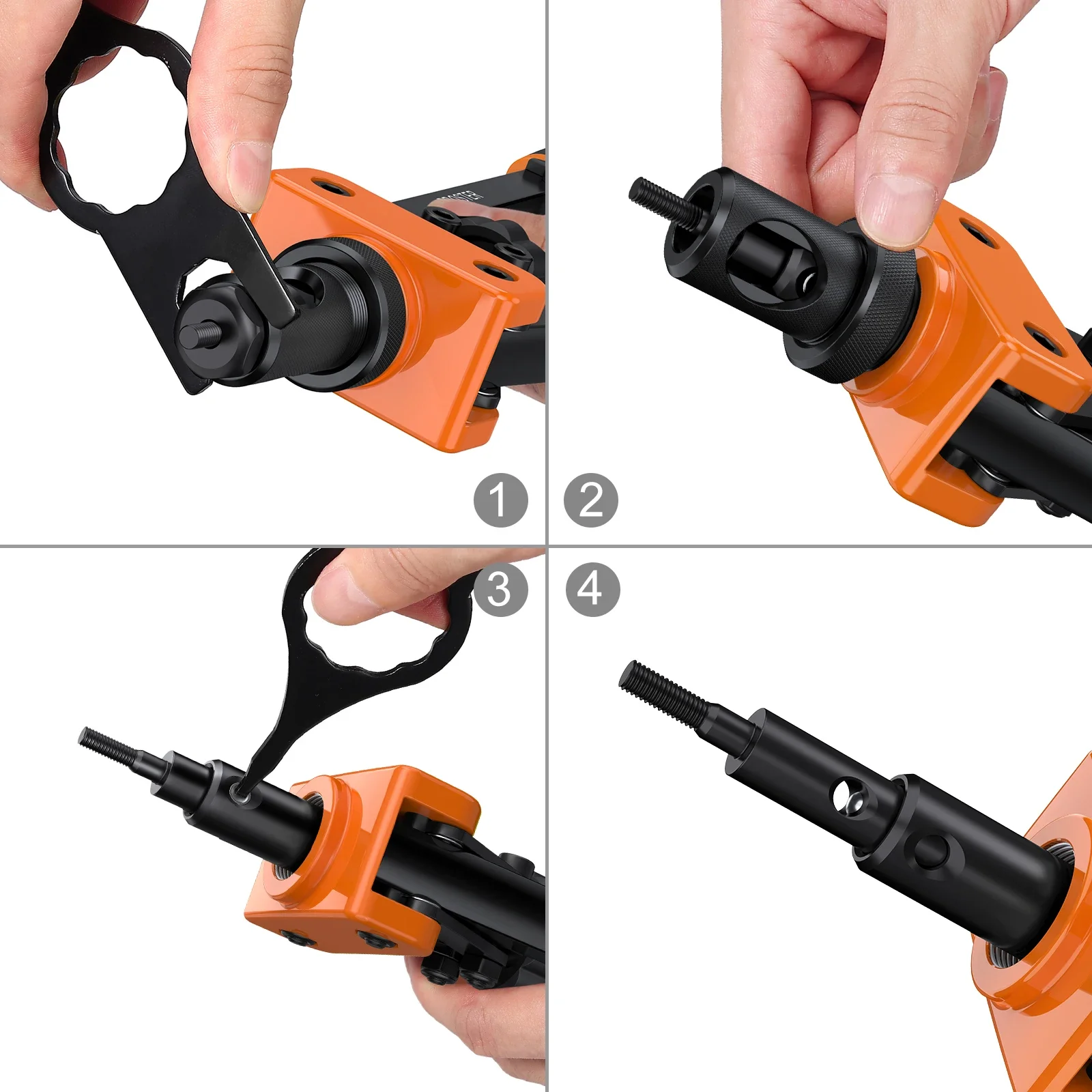 14" Heavy Duty Hand Rivet Nut/Thread  Setter Kit High-Strength Carbon Steel Handles With 6pcs Metric Mandrels 150pcs Rivet Nut