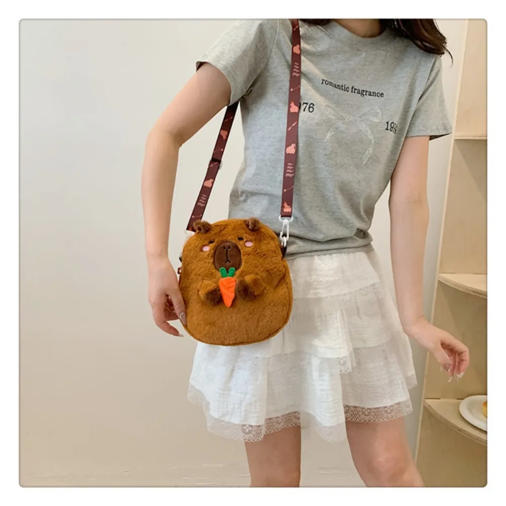 

New Large Capacity Capybara Shoulder Bag Cartoon Casual Guinea Pig Bag Students School Bag Cute Crossbody Bag