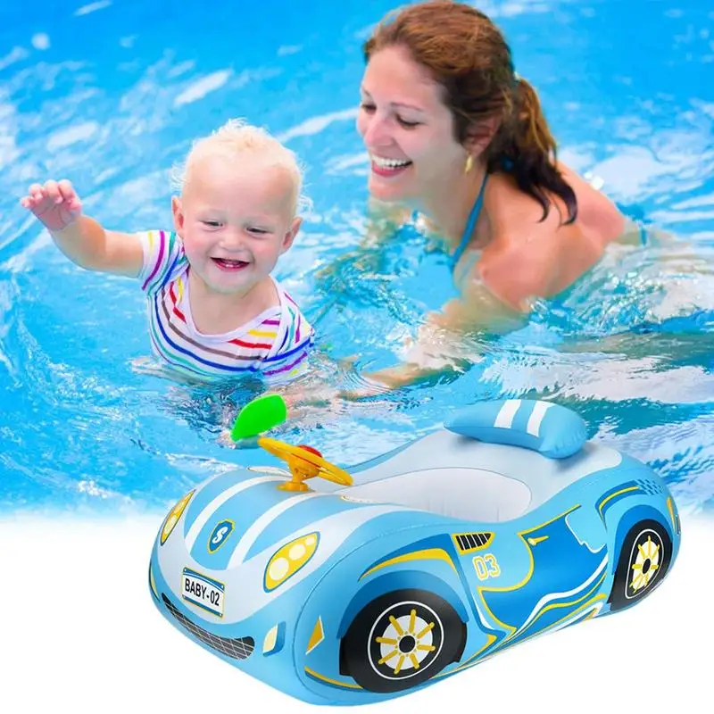 Flotadores para niños con forma de coche, flotador inflable para piscina, juegos al aire libre, juguetes inflables de agua para niños de 3 años, juguete de piscina para lago