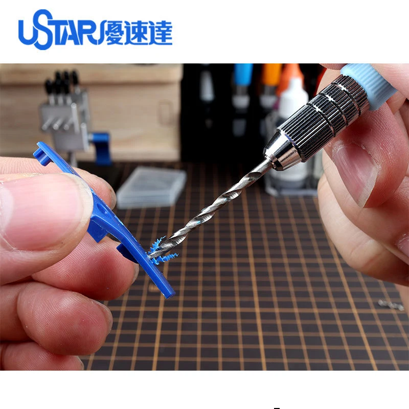 U-STAR UA-91300A Large Precision Hand Drill Kit, Equipped with 0.3-1.2mm Drill Bits for Model Making
