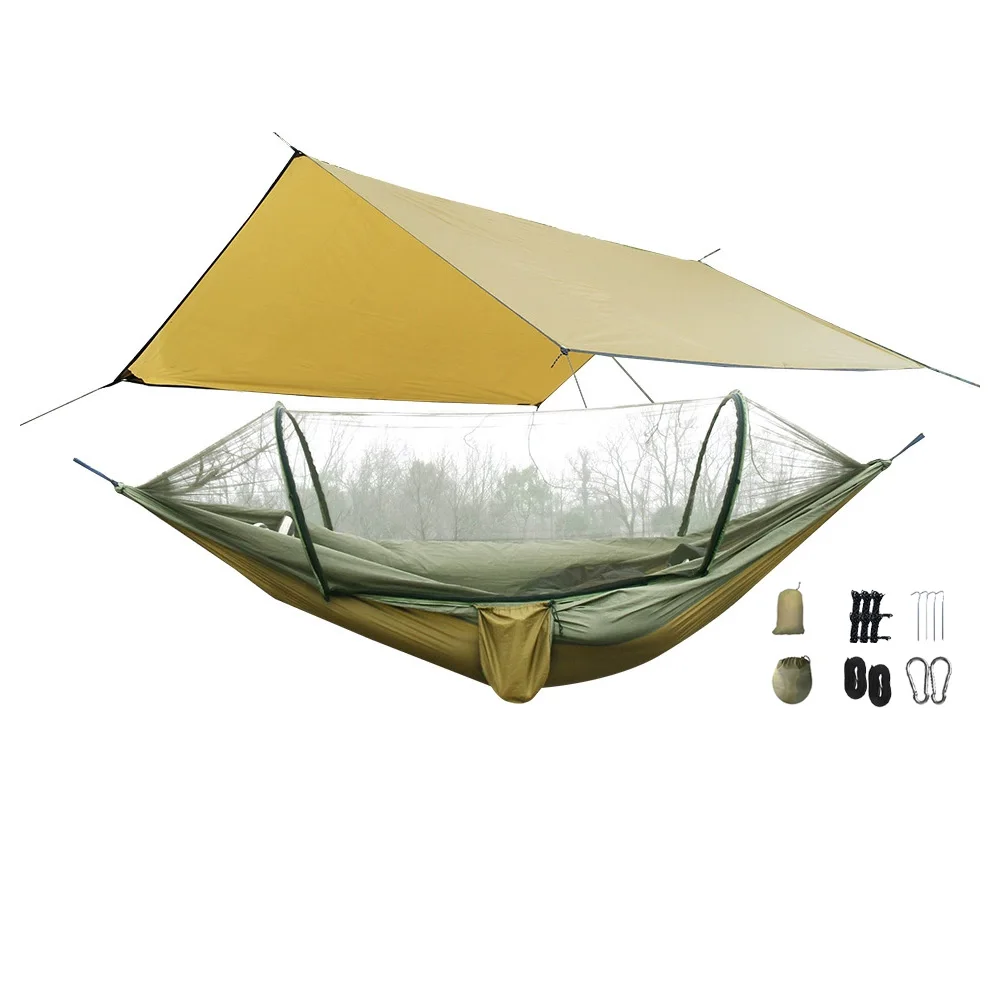 

Высококачественный прочный гамак-шезлонг для кемпинга и походов с москитной сеткой и навесом, универсальный для всех сезонов