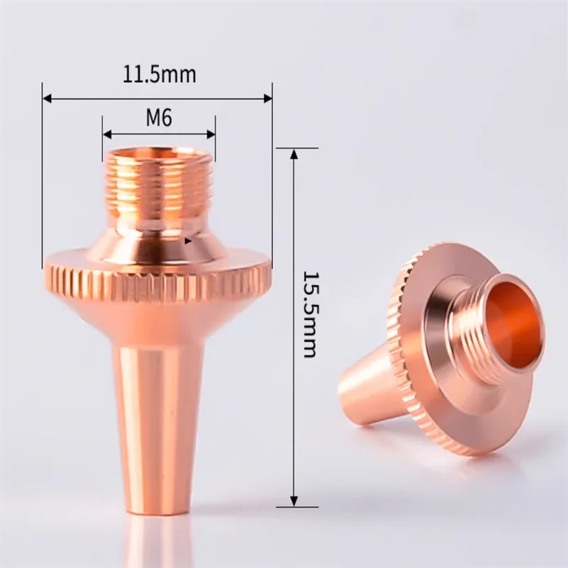 

Optical Fiber Laser Cutting Machine Copper Three-Dimensional Single Layer Nozzle Outside D11.5MM M6 High 15.5MM 0.8 1.0 -3