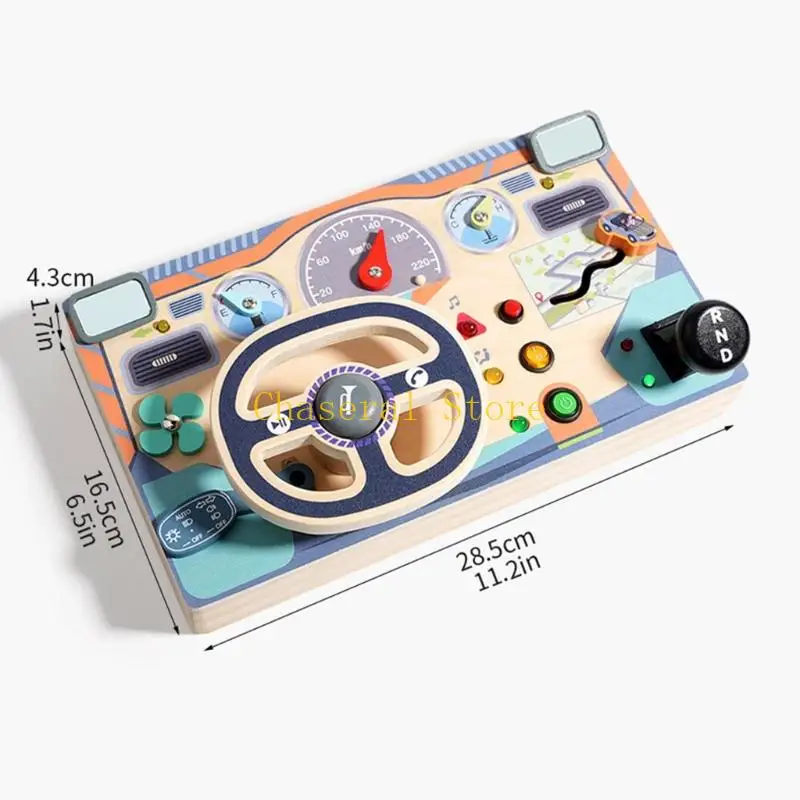 E7CE Interactief realistisch stuurwiel Drukke borden Leren speelgoed met geluidseffect