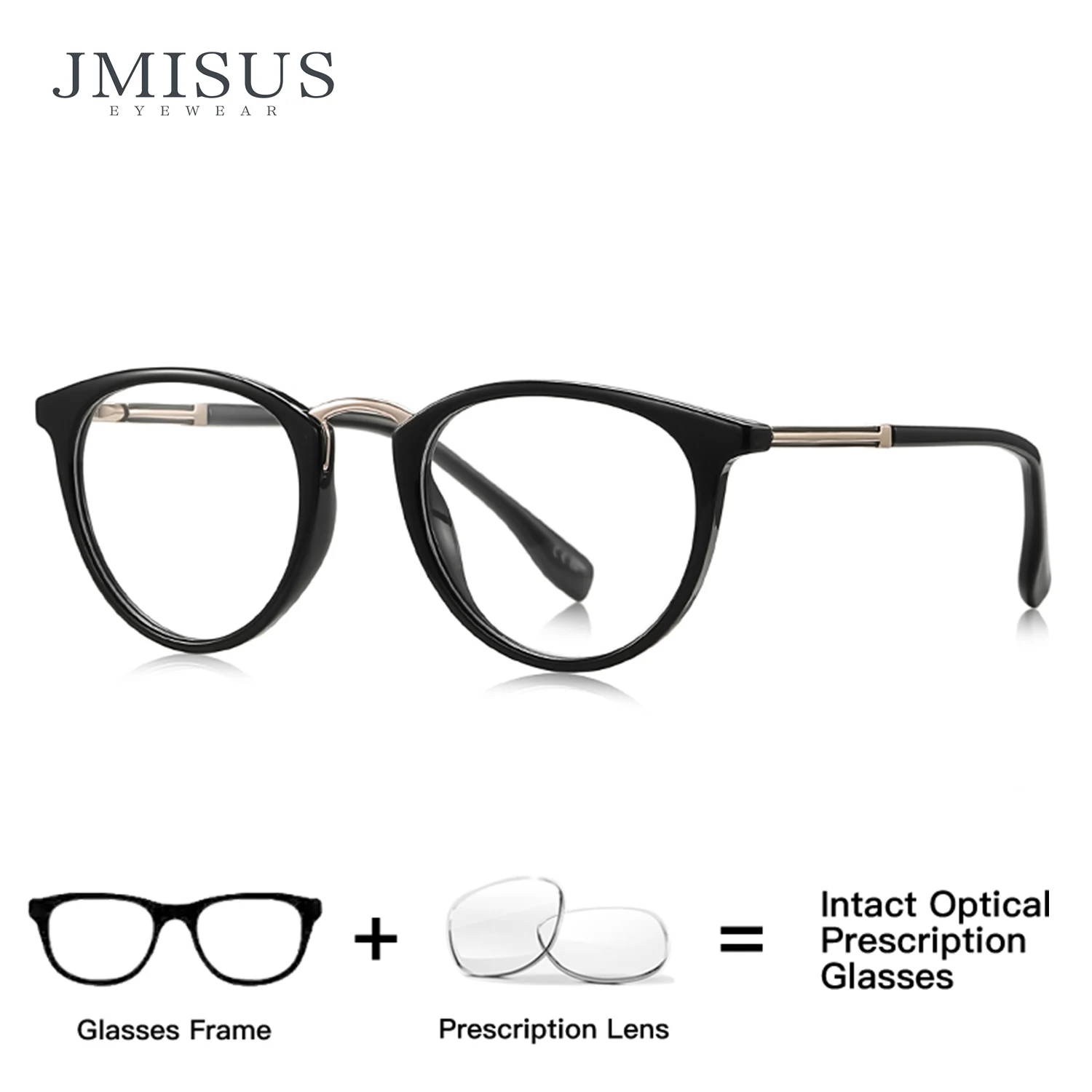 

JMISUS Handmade Acetate Blue Light Blocking Glasses With Spring Metal Hinge Round Progressive Multifocal Lenses Eyeglasses