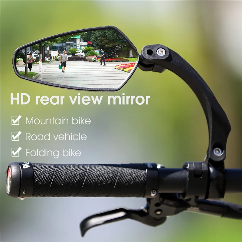 WEST BIKING Universal Bicycle Rear View Mirror Wide Angle MTB Road Electric Bike Handlebar Mirror Scooter Cycling Accessories