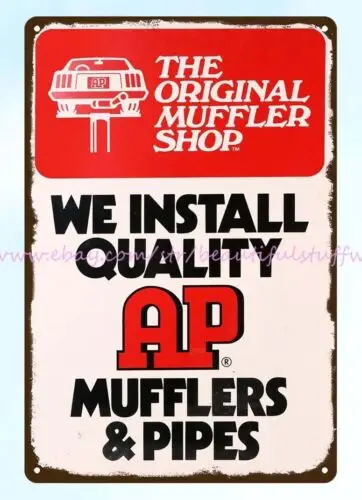 A P Mufflers metal tin sign nostalgic garage shop contemporary wall art