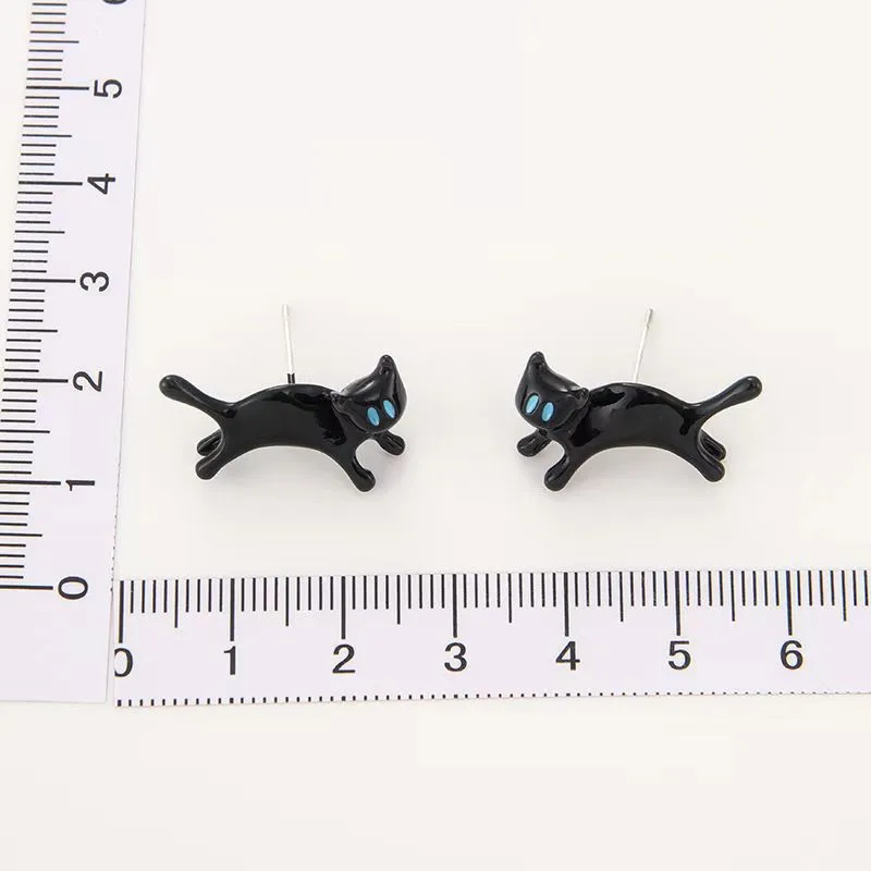 2023 Neue Lustige Kleine Schwarze Katzen-Ohrringe für Frauen, Modische Niedliche Tier-Ohrstecker, Mode-Party-Schmuck, Geschenke, Großhandel – Detail 20