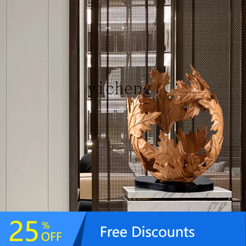 

FZ creative abstract hollow wood carving handicrafts decorative ornaments sales office entrance sculpture artwork