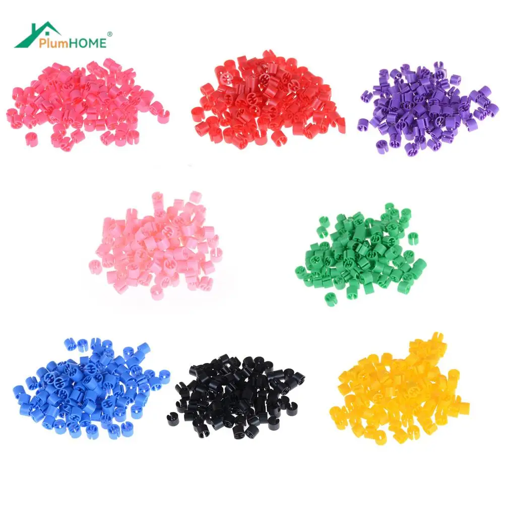 100PCS Colorful Plastic Snap On Hanger Size Markers Hangers Clips Circle For Sizes Clothes Hanger Accessories Label Tube Marked