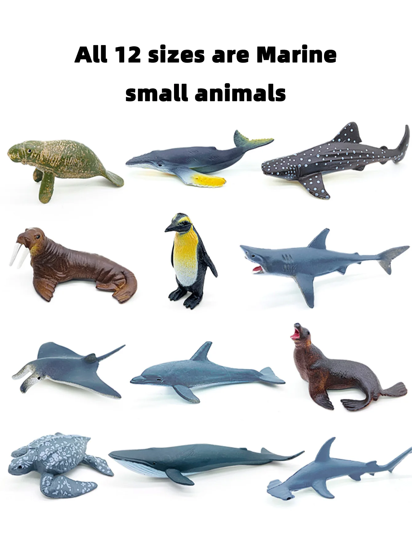 12 Pieces/Sets of Pvc Model Marine Animal Toys Whale Sharks Dolphins Birthday Gifts Festival Gifts Collectibles Home Decorations