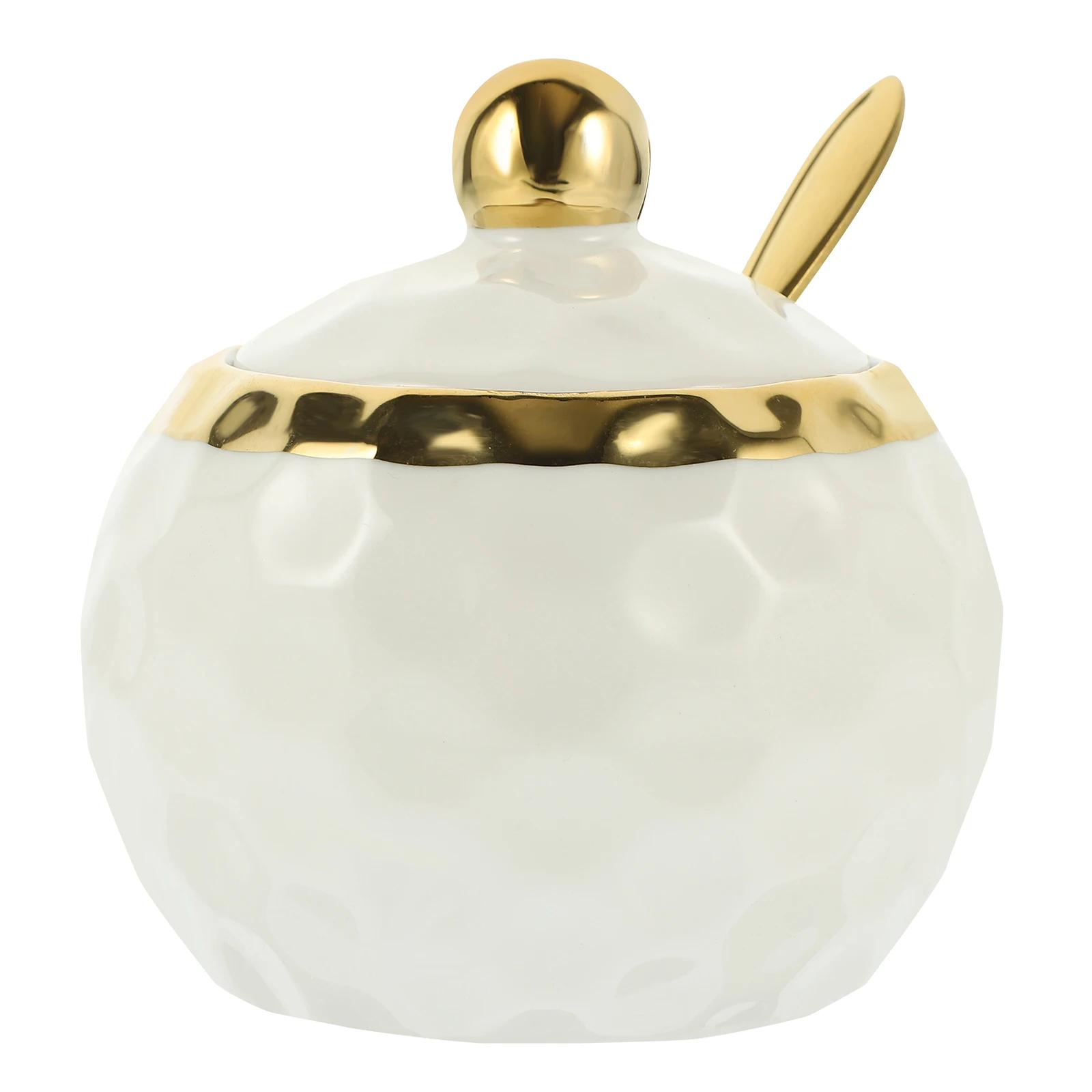 مجموعة واحدة من زجاجات تخزين السيراميك مع ملعقة بغطاء، حاوية توابل المطبخ، حامل بهار السكر الملح للمقهى المنزلي