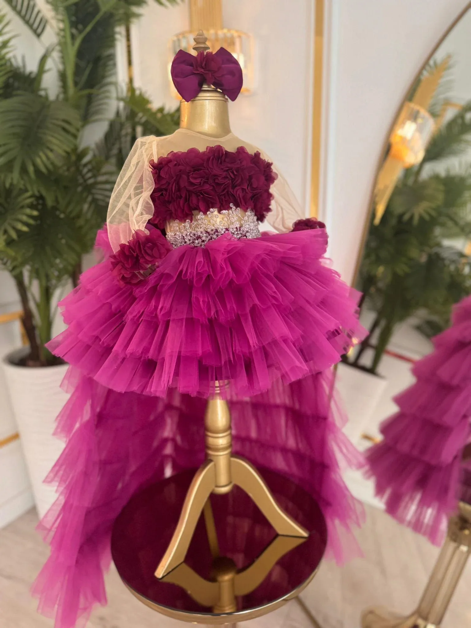 Custom JDY High Couture Heavy Industry Flower Girl Dress Wedding Banquet Gown Birthday Party Pageant فساتين اطفال
