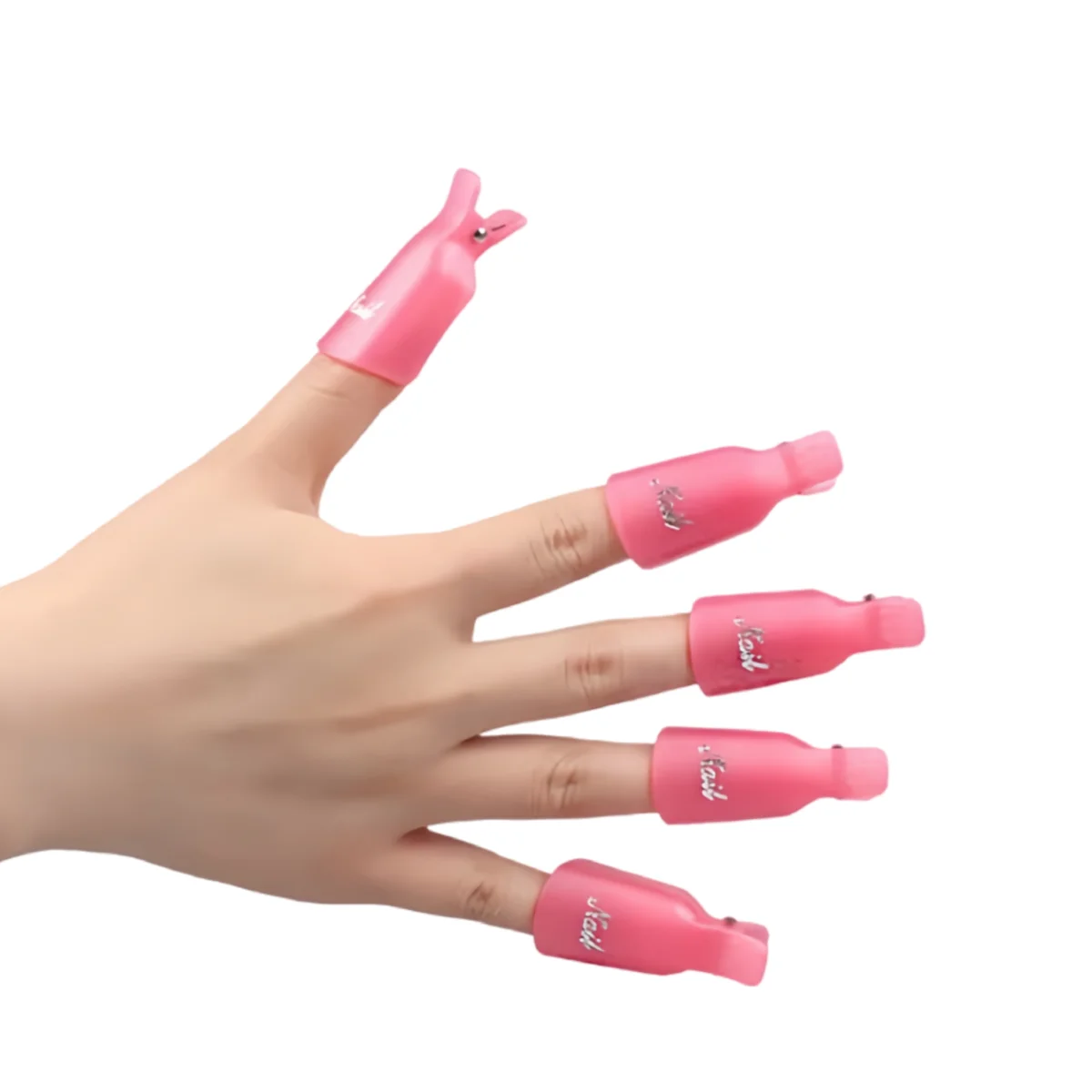 10-piece set of nail clip applicators, handmade reusable nail art tools with diamond nail art brush DIY nail polish remover tool