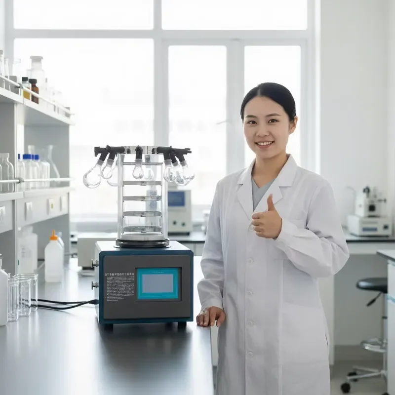 

Laboratory Gland Type Press Type Small 0.08 square Meter Lab Lyophilizer Vacuum Biological Science Drying Machine