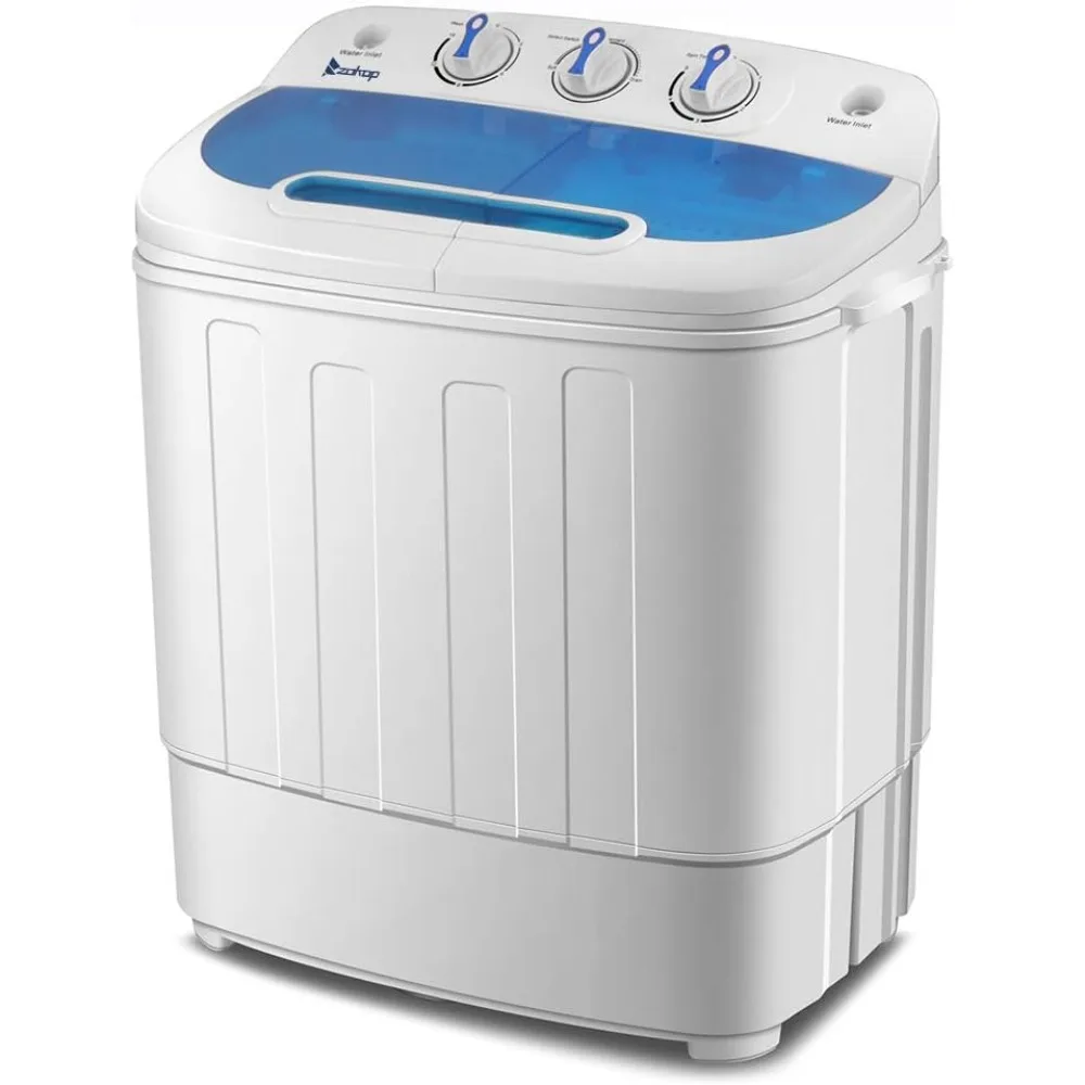 

15LBS Portable Washing Machine, Compact Mini Washer Machine & Dryer Combo, Built-in Gravity Drain, Small Twin Tub Washer