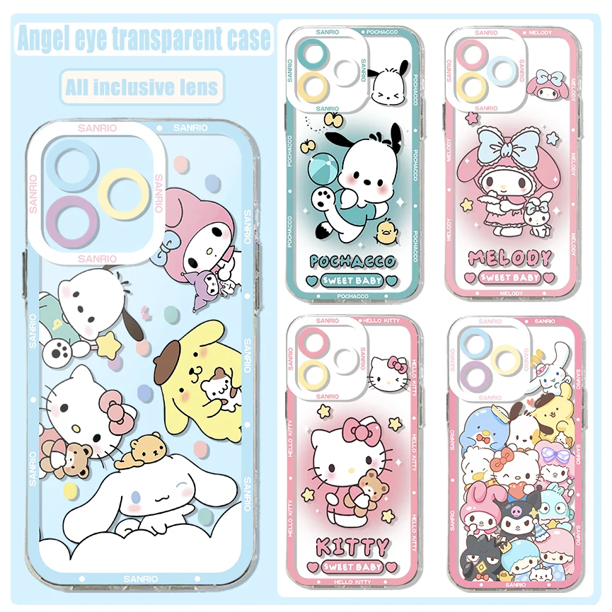 Sanrios Hellos Kittys Cinnamorolls Phone Case For iPhone 15 14 13 12 Mini 11 Pro Max X XR XS 6S 6 7 8 SE Plus Transparent Cover