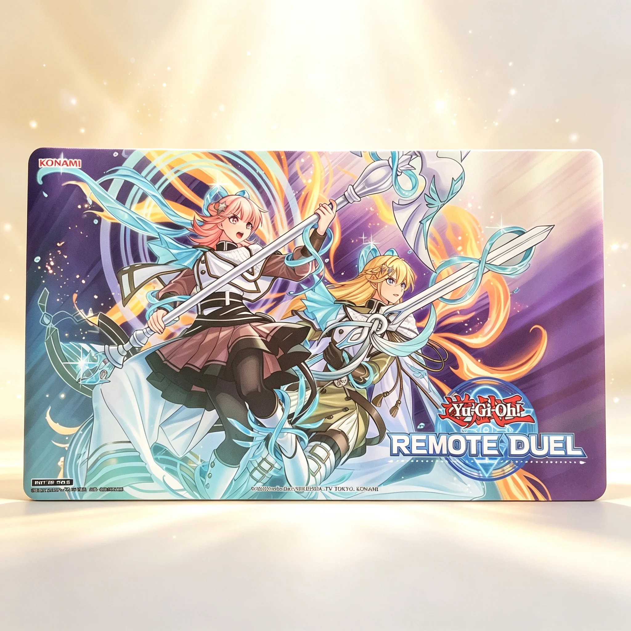 600x350mm Yu-Gi-Oh！DIY Remote Duel Card Playmat 2mm Sealing Edge Dogmatika Ecclesia The Virtuous/Iris Rubber Board Game Card Pad