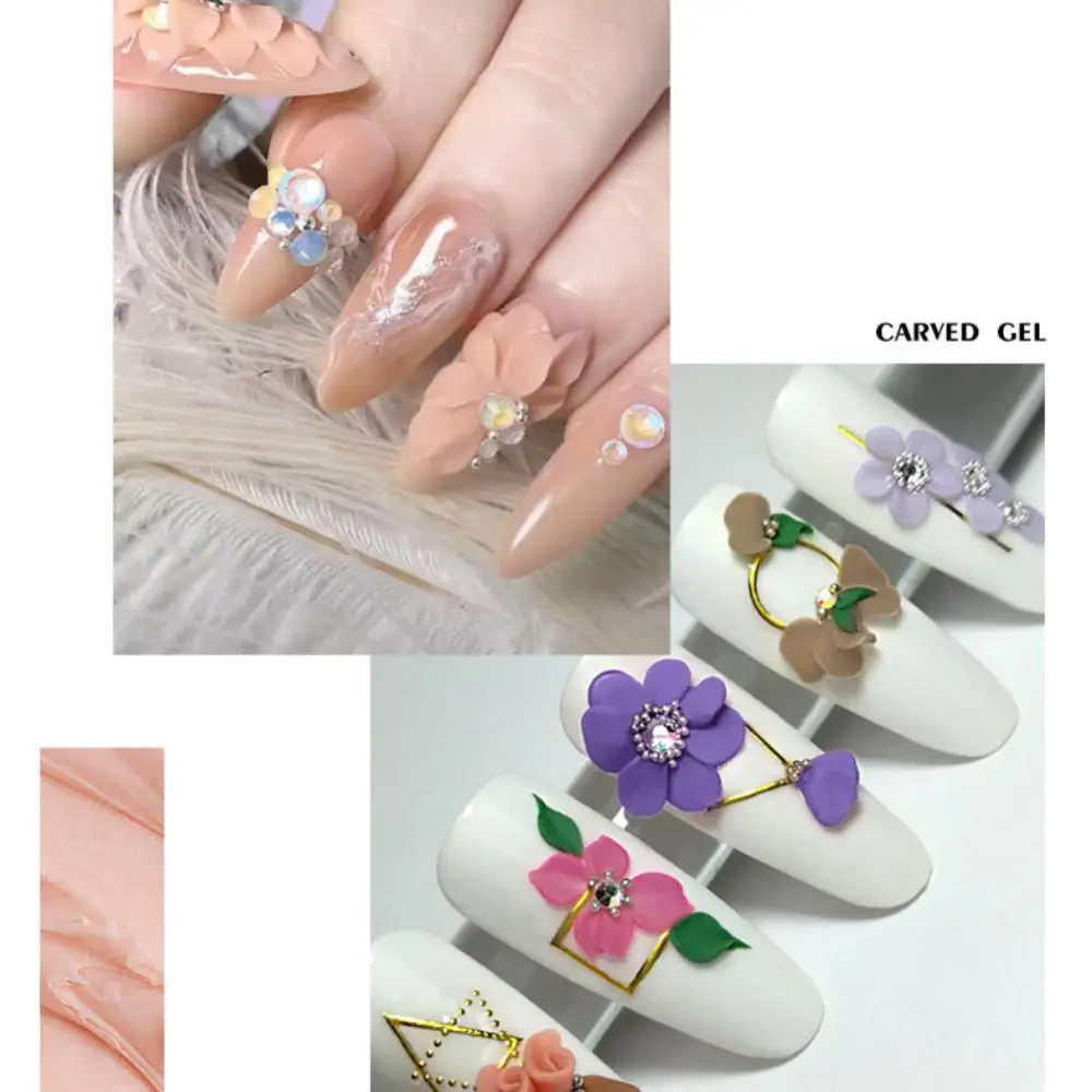 3-Dimensional plástico prego escultura cola, fototerapia escultura esmalte, goma de plasticina, cola alívio, 4D, 12 cores