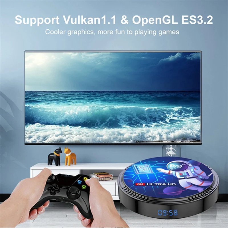 TV98MAX TV Box 4G+64G Allwinner H618 Android 12 Smart TV Box Easy To Use EU Plug