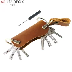 Fashion Genuine Leather Key Wallet DIY EDC Pocket for Keys Organizer Smart Keyring Wallets Car Key Holder Housekeeper Keychain
