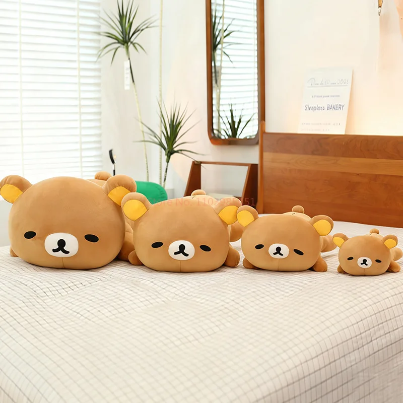 30/45cm 일본 릴라쿠마 봉제 인형 베개 귀여운 대형 수면용 편안한 봉제 장난감 베개 침실 장식 소품 소녀 장난감