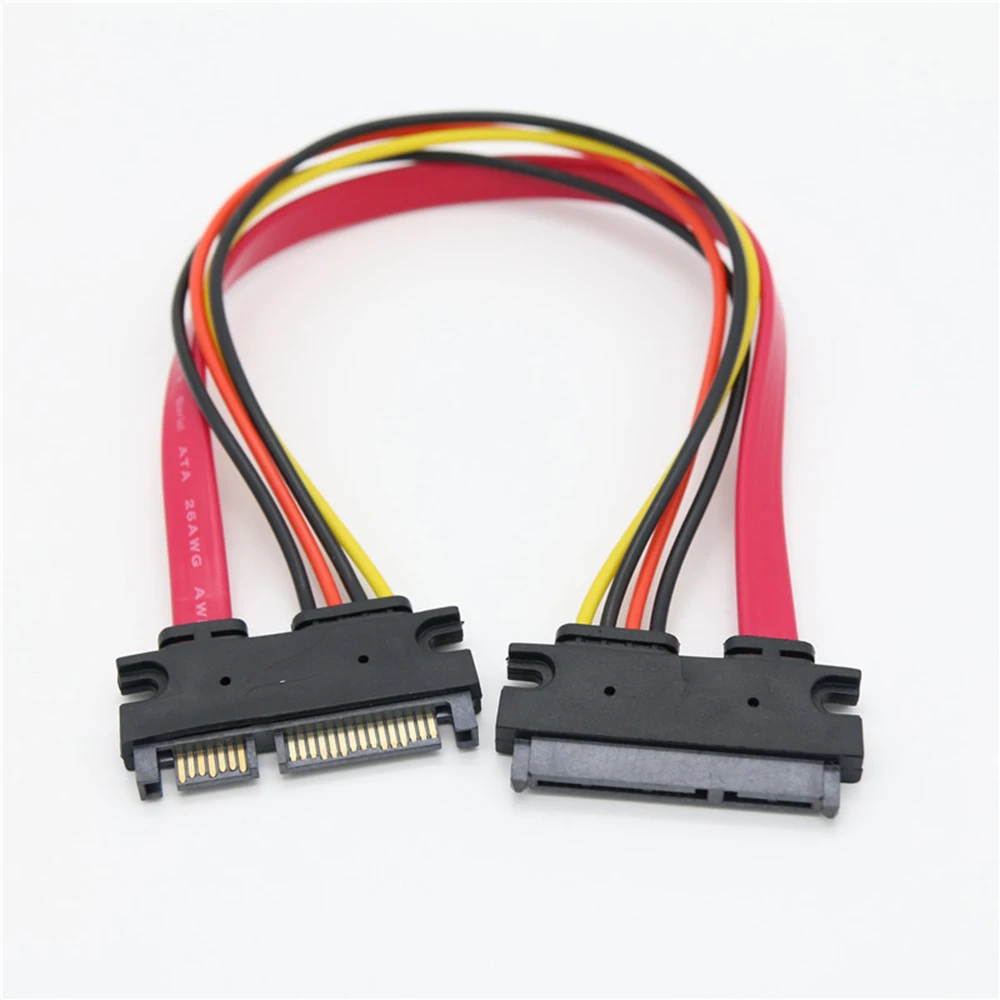 

1pcs SATA Extender Cable 30cm/50cm 22Pin SATA Male to 7+15 Pin Female Serial Data Power Combo Extension Cable Connector