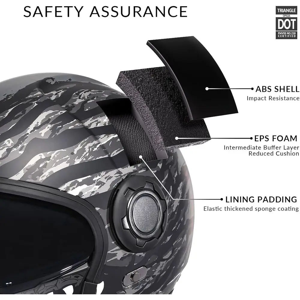 Men's & Women's Off-Road Dual Visor Motorcycle Helmet with Sunshield, DOT Approved (XL)